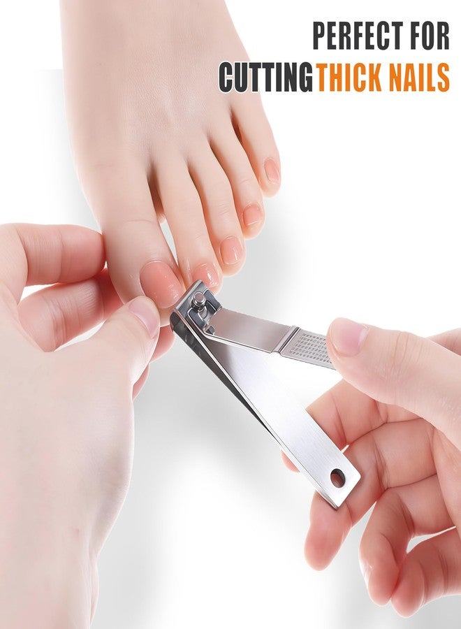 AVERZELLA 5-Pack Large Toenail Clippers Straight Edge, 3.15 inch Long Handled Non-Slip Toenail Clippers for Seniors Adults, Stainless Steel Big Toe Nail Clippers Bulk Set for Men Women (Silver) - Image 5